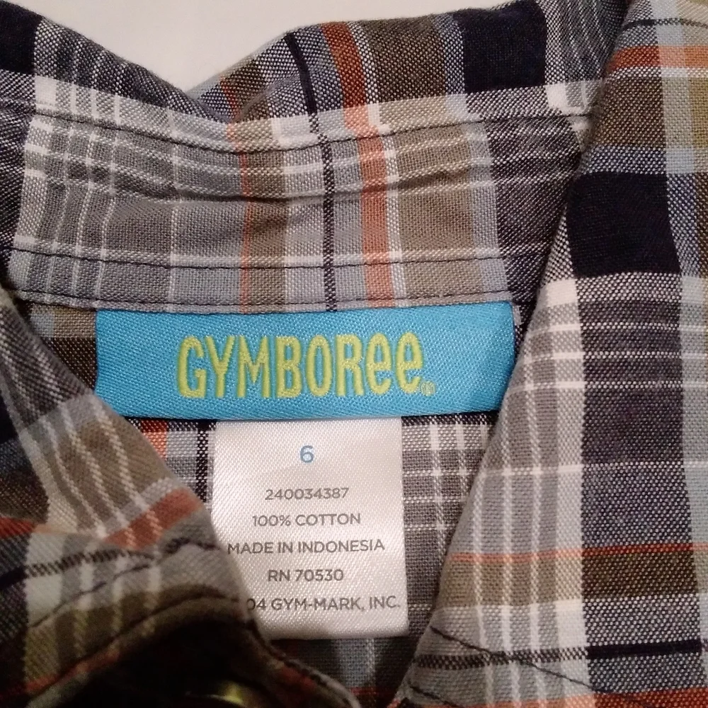 Gymboree Button Up Long Sleeve Pocket Size 6 Plaid